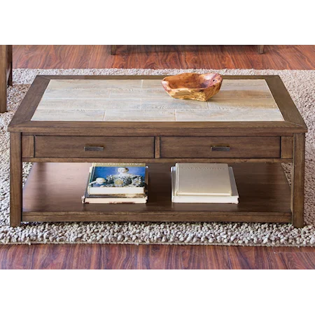 Cocktail Table with Ceramic Tile Top